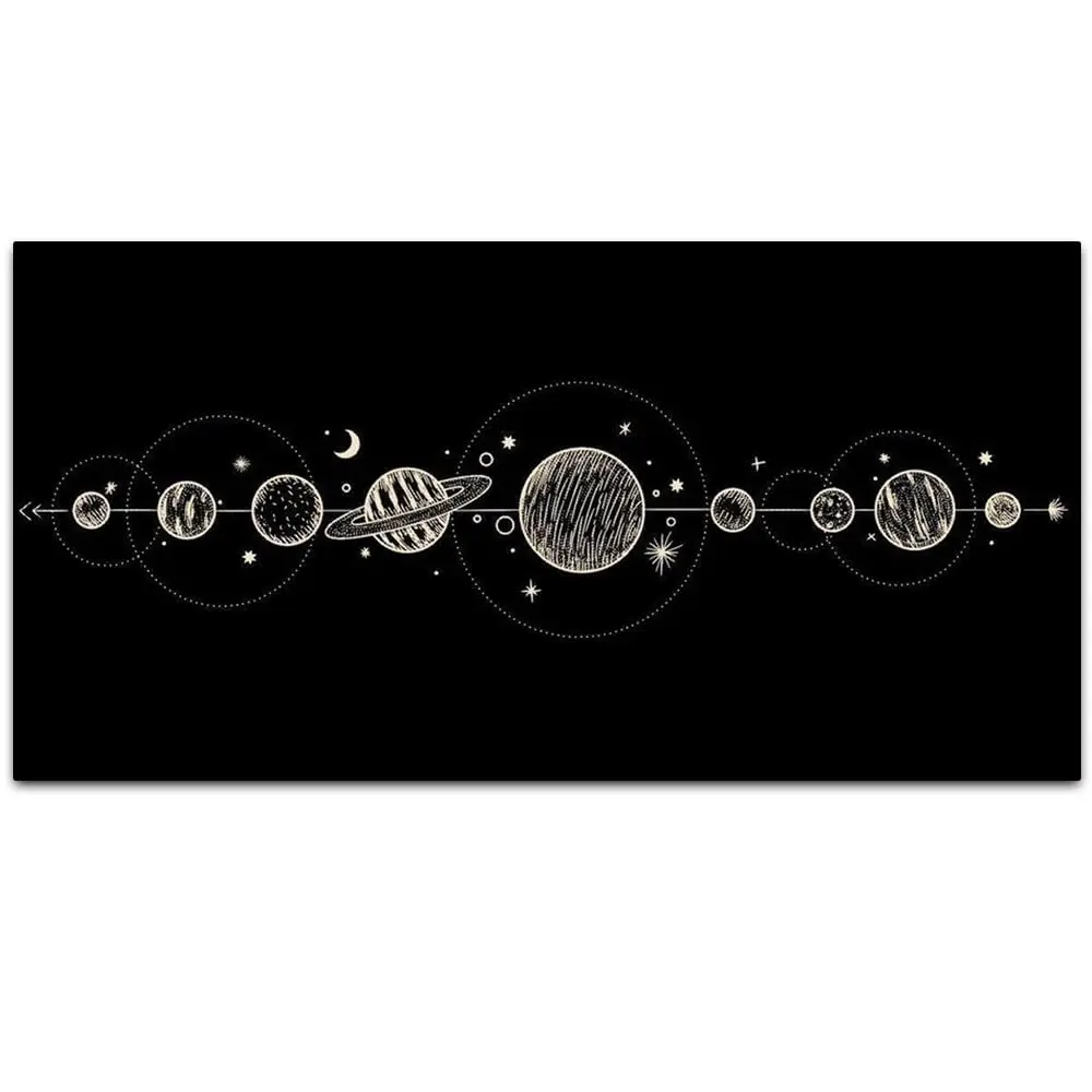 

Vintage Tin Poster Solar System Sun 9 Planet Mercury Venus Saturn Uranus Neptune Metal Tin Sign Retro Classic Wall Metal Plaque