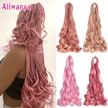Loose Wave Spiral Curl Braids Synthetic Hair French Curls Braiding Hair Extensions High Temperature Ombre Pre Stretched Hair 1