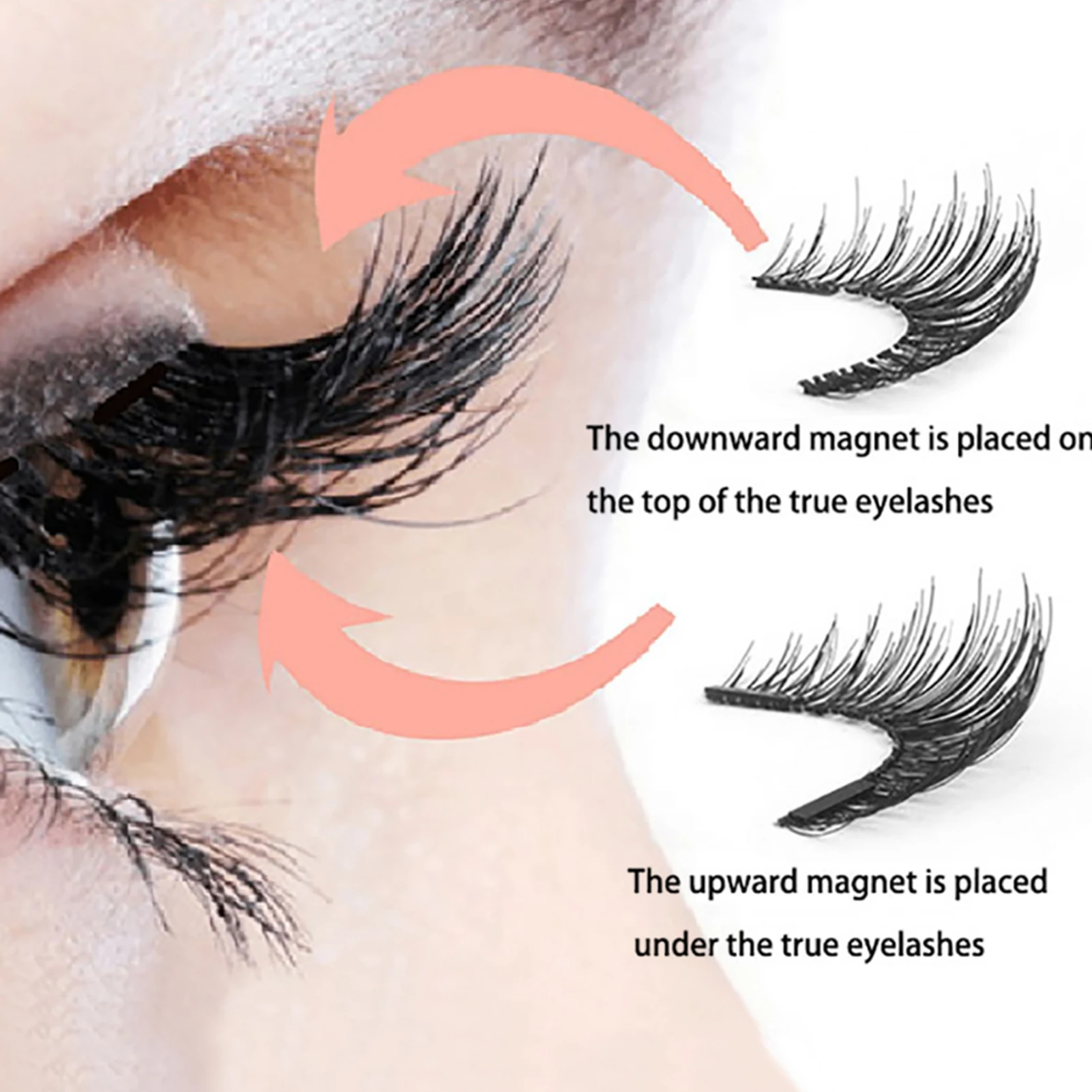 Natural Magnetic Eyelash Handmade 3D Lashes strip False Eyelashes Glue-free Tweezers Set Reusable eyelashes for women Makeups fake eyelashes