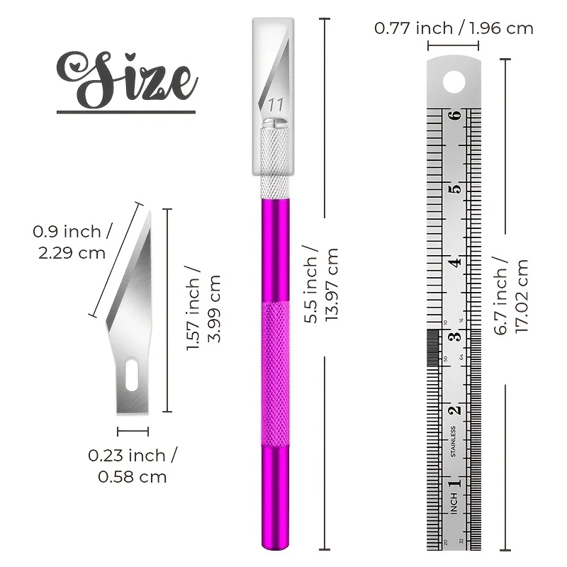 1PC Craft Knife with 9PCS Exacto Knife Blades Refills (#11, 16, 17), Exacto Knife and Extra Blades for Beginners 4