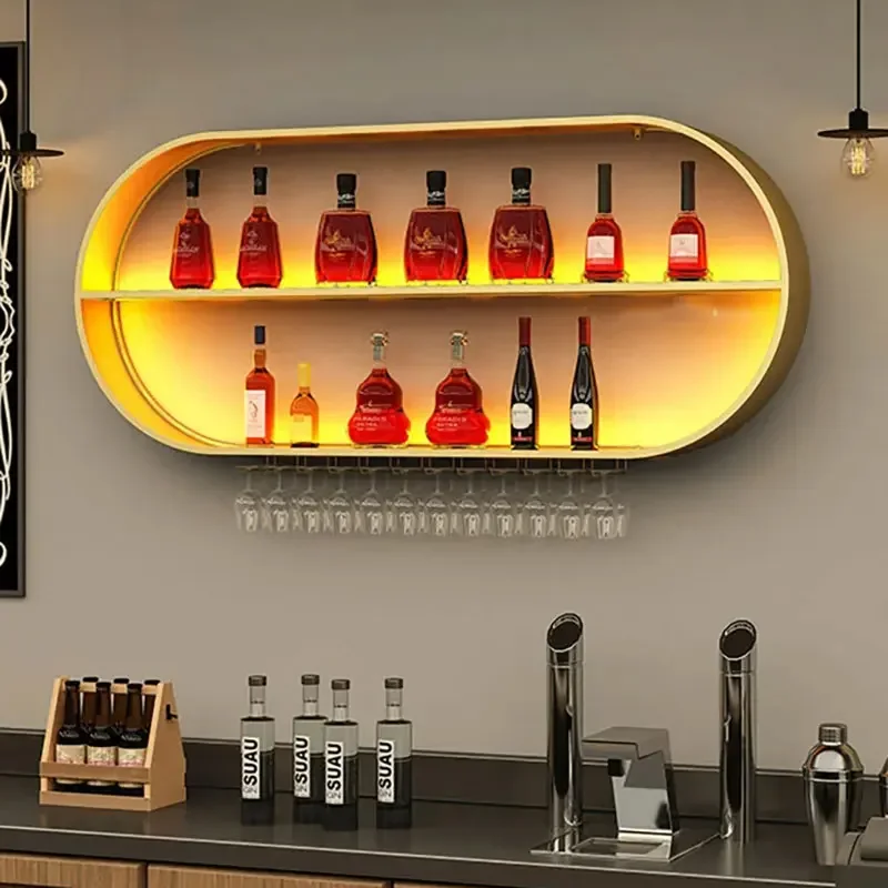 Storage Holder Wine Rack Minimalist Cabinet Display Wall Wine Rack Modern Shelf Fancy Botellero De Vino Home Bar Furniture