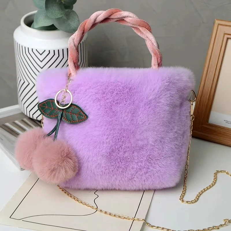 

2023 Autumn and Winter Plush Cute Girly Handbag Korean Ins Versatile Fashion Shoulder Bag Crossbody Bag Shopping Day Totes