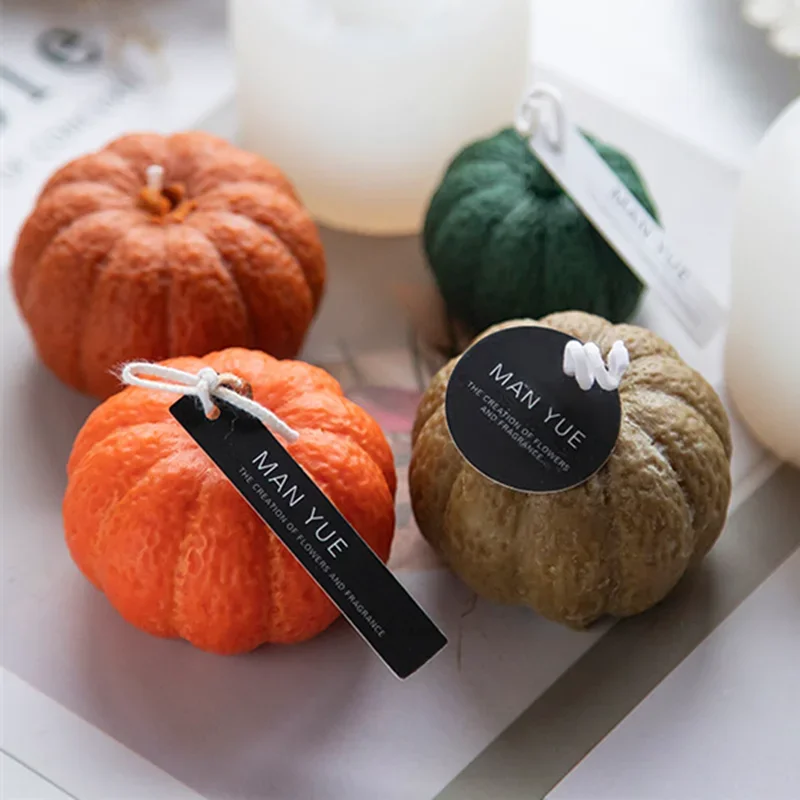 New Halloween Pumpkin Shape DIY Cake Candles Resin Mould Aromatherapy Plaster 3D Silicone Mold Kitchen Baking Tool Decoration