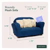 Plush children's sofa with decorative pillows, navy blue set of 4 in pine 2