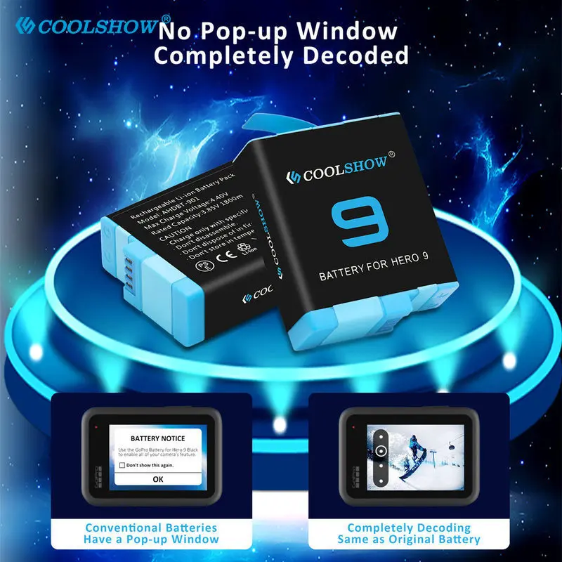 Chargeur et Batteries pour GoPro Hero 8/9/10/11 - Lot de 1 à 4