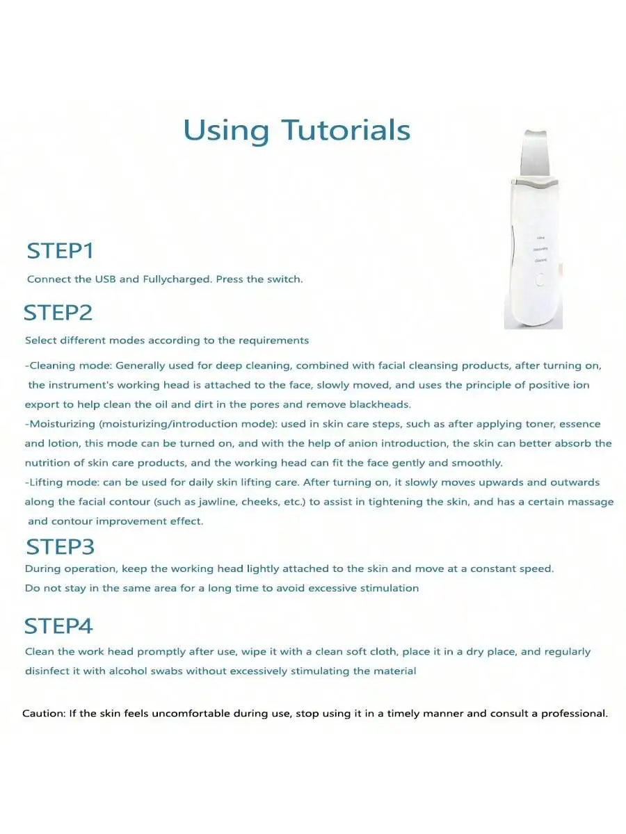 Ultrasonic Skin Scraper Deep Cleaning Facial Machine