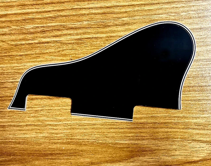 Pleroo Custom Guitar Pickgaurd - For ES 335 No Screw Hole Jazz Archtop Guitar Pickguard Scratch Plate, 5 Ply Black