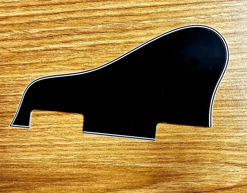 Pleroo Guitar Pickgaurd-For ES 335 No Screw Hole Jazz Archtop Guitar Pickguard Scratch Plate, 5 Ply Black