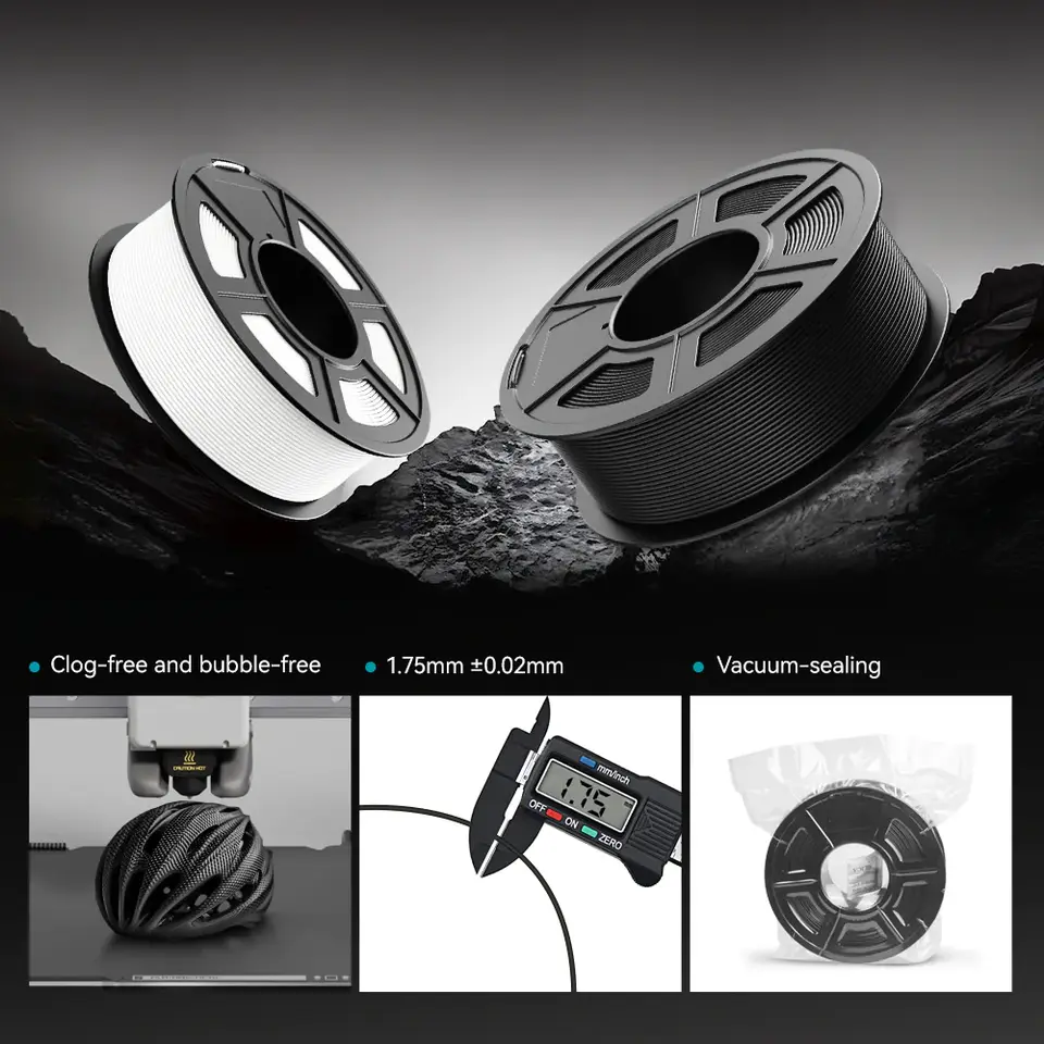 SUNLU 1.75MM ABS 3D Printer Filament 1KG Higher Heat Resistance Strong Durable for Most FDM 3D Printers image 2