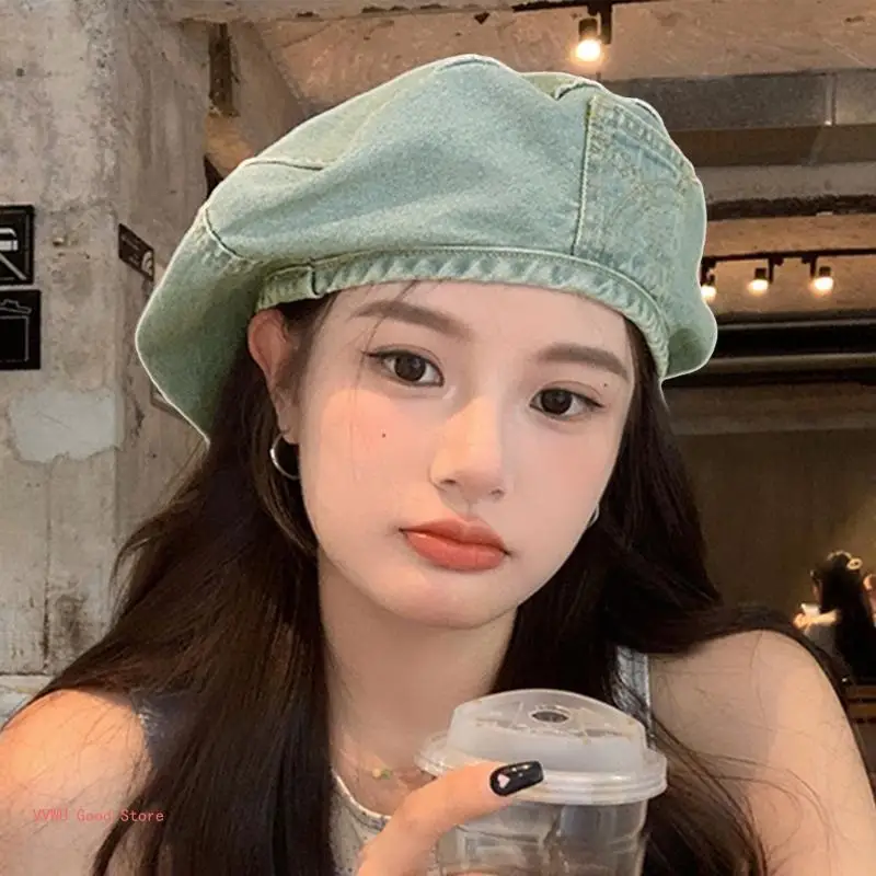 Y2K 여자 베레모 모자 멋진 비니 가을 봄 방풍 모자 통기성 모자를 쓰고 있죠