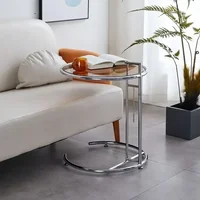 Table basse en forme de C, en verre Transparent, forme géométrique, Simple, design nordique 3