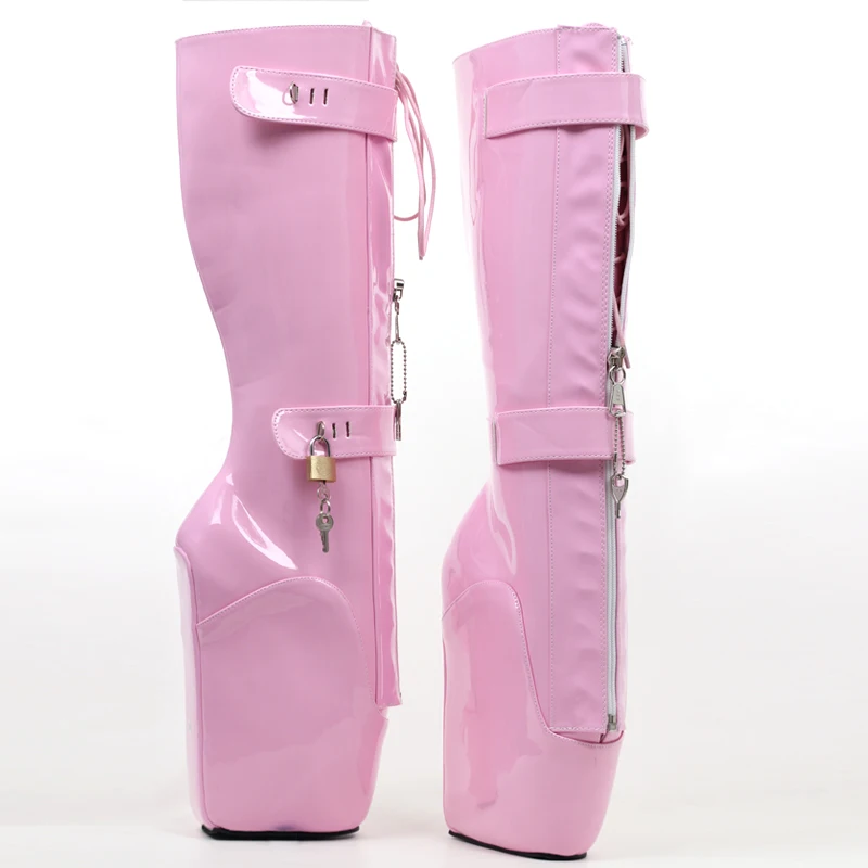 Caca 2023 Women Fetish Knee Ballet Boots,18Cm Zeppe Heelless, Scarpe Da Pole Dance Da Uomo, Lucchetti Long Botas, Colori Personalizzati, Dropship