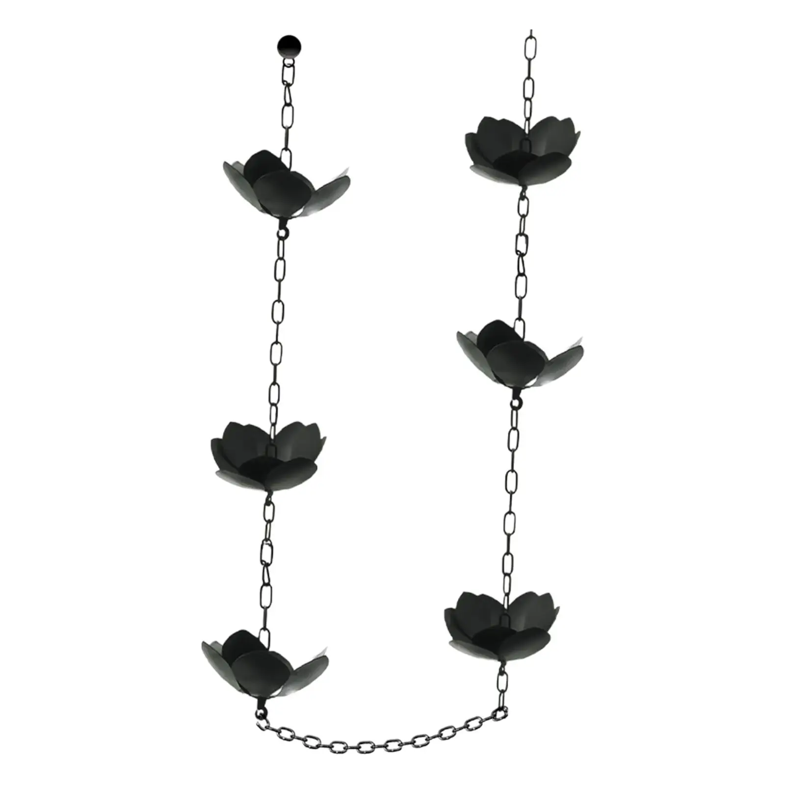 Rain Chain,Rainwater Diverter,Lotus Rain Catchers,Chain Gutters Downspout,Villa Improvement Hanging Gutter Chain Downspout