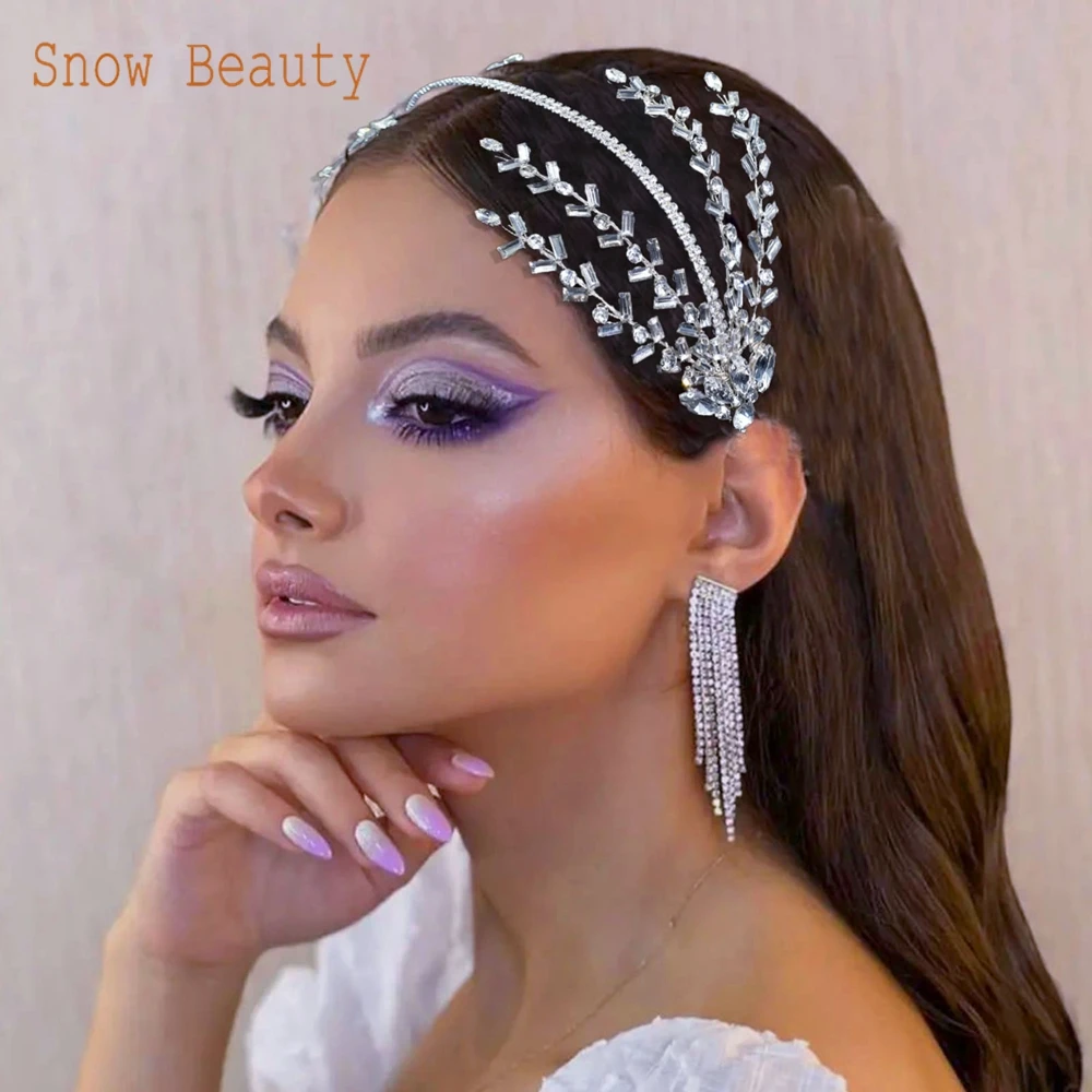 DZ071 Pageant Diadem Bridal Headwear Floral Wedding Hair Accessories Rhinestone Bride Tiaras Baroque Headband Luxury Crystal