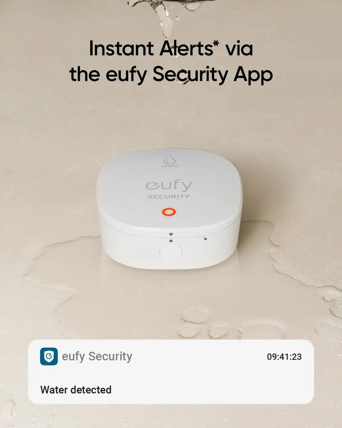 Eufy biztonsági vize majd Didereg Érzékelő vel Zárkózott alerts IP65 Vízhatlan esőköpény 2-year Üteg Élet homebase Megkívánható