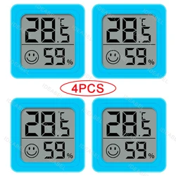 4pcs Mini Indoor/Outdoor Digital LCD Thermometer Hygrometer Set for Temperature and Humidity Monitoring (4PCS Type 4)