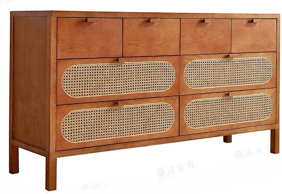 

Living Room Chest of Drawers Nordic Solid Wood Rattan Hallway Locker Japanese Bed & Breakfast Drawer Sideboard Cabinet