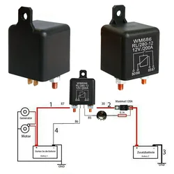 12V 200A Universal Battery Switch Relay Start 4 Pin Dual Battery Isolator Relay Current Start Car Relay