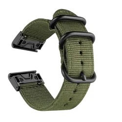 Nylon Canvas Sport Watch Strap with Tool - Multiple Width Options - 22mm (Army Green)