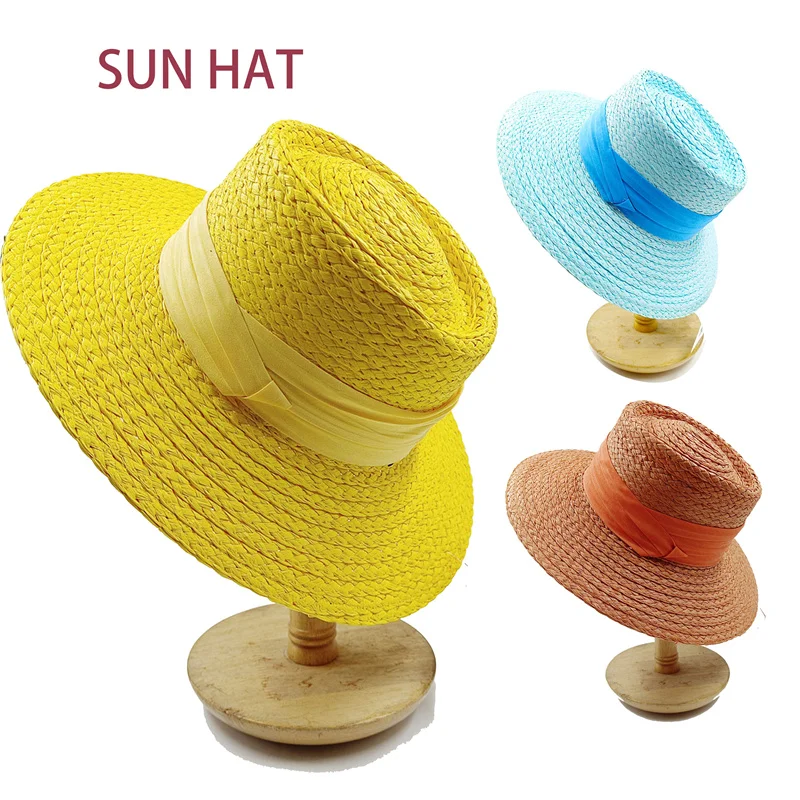 Advanced Material Beach Hat Summer Advanced New Fashion Design Sun Hat White Straw Hat Soft Hat Top Hat Neutral Hat Sun Hat Golf