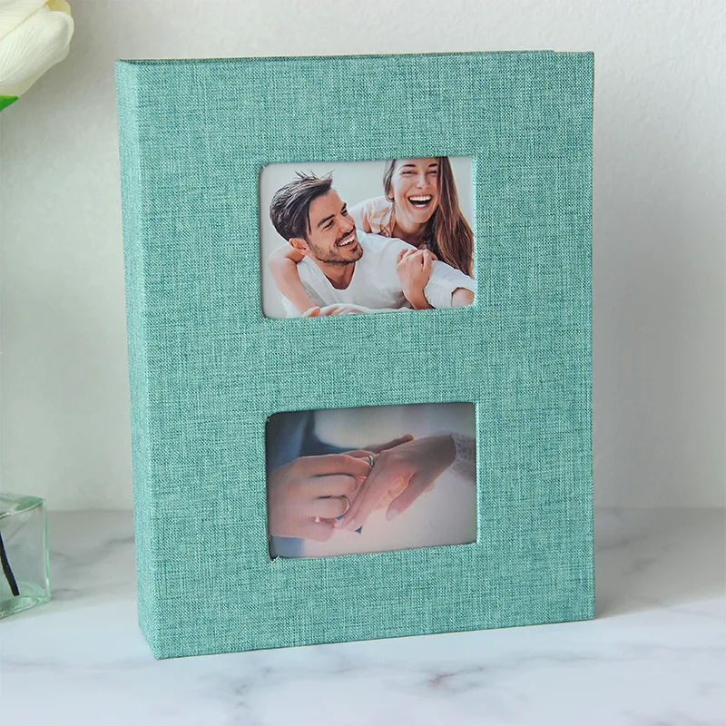 MSTONAL Álbum De Fotos De 4 X 6 Pulgadas, 300 Bolsillos Para Regalos De Boda, Libro De Recuerdos De Tapa Dura De Lino Con Ventana Frontal Para Aniversario Familiar, Escuela, Fotos