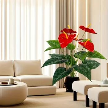 Artificial Red Palm Flowers 4