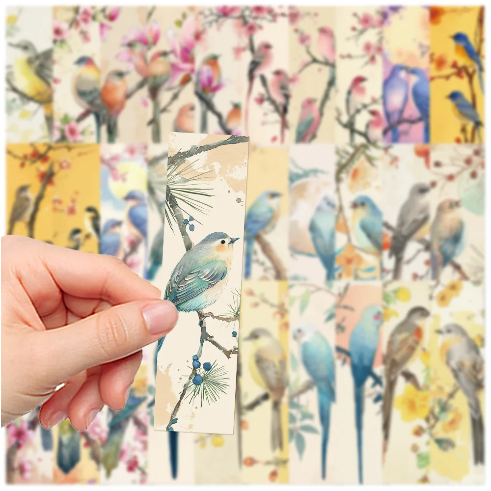 1pack/30pcs Cute Bird Bookmark Magpie Sparrow Cartoon Decoration Reading Book Page Annotation Book Students Use Paper Cards