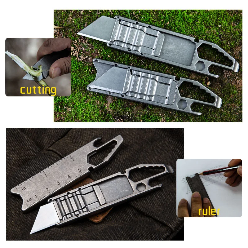 Titanium Utility Knife Scalpel Blade Mini Pocket Tool Survival