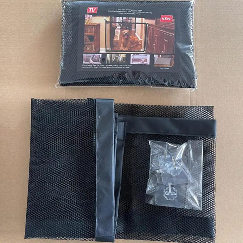 Puerta de seguridad expandible para mascotas, plegable, para interiores y exteriores. Fácil instalación.