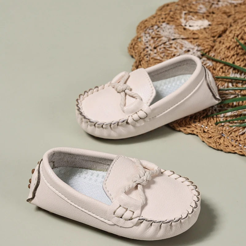 Leather Kids Loafers Autumn Soft Sole Slip On Shoes
