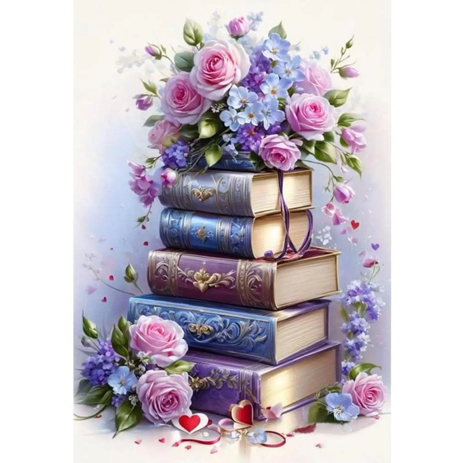 풀 자수 면사 11CT 프린트 플라워 크로스 스티치 키트 40x60cm