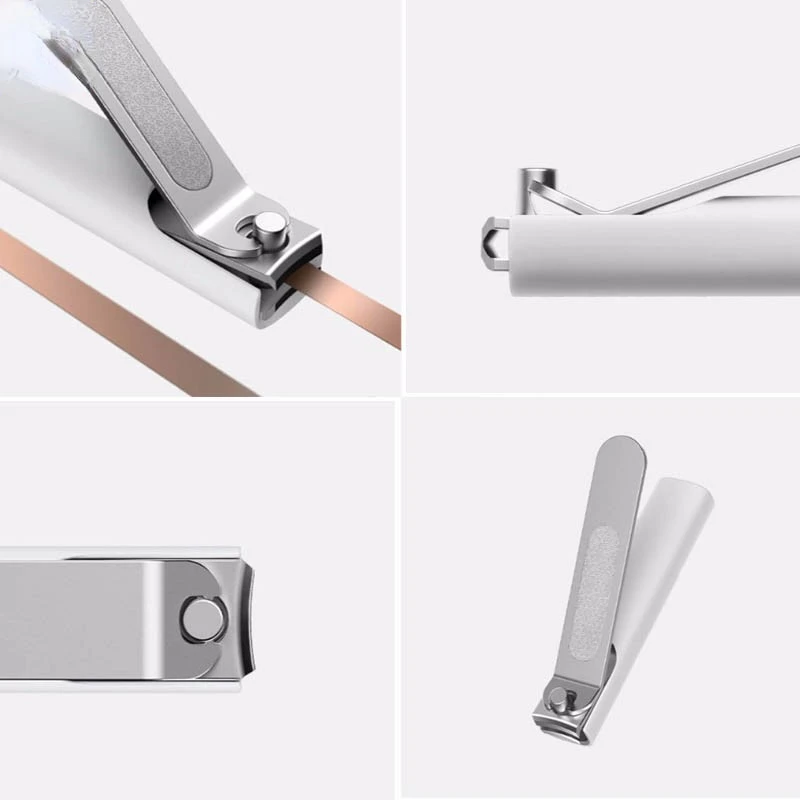 2PCS Mijia Stainless Steel Nail Clipper With Anti splash cover Trimmer Pedicure Care Aluminum alloy nail clipper