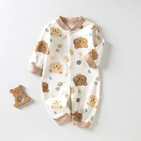 Pure Cotton Print Infant Long Sleeve Bodysuit Newborn Clothing Baby Home Wear New Toddler Boys Girls Cute Loose Pants Rompers 6