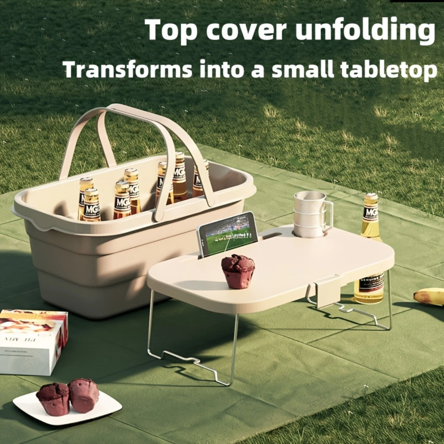 Collapsible Camping Basket with Handle