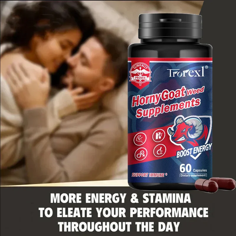 

Epimedium Supplements For Men, Relieve Fatigue, Provide Energy, Improve Immunity and Confidence, Natural Horny Goat Weed Pills