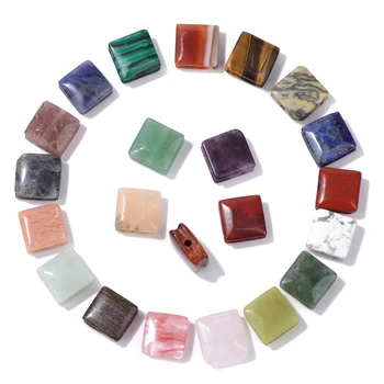 천연 큐브 플랫 스퀘어 스톤 비즈, 느슨한 스페이서 비즈, 호랑이 눈 쿼츠 참 비즈, 쥬얼리 제작 팔찌 목걸이, 10mm