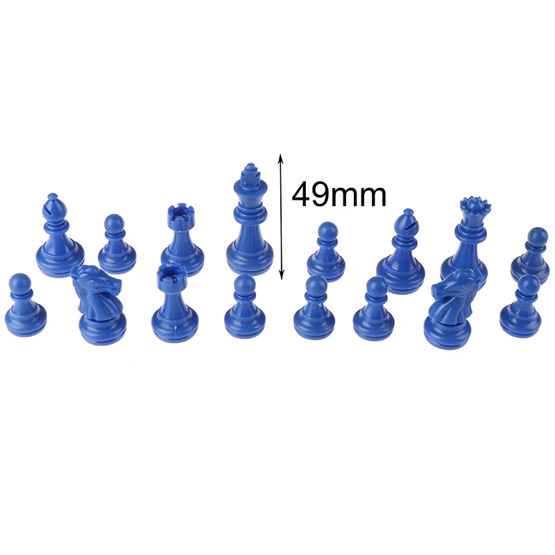 Medieval Chess PS Blue And White Set 35cm Leather Chessboard Chess Games For Adults Travel Pieces Board Games Kids Toy