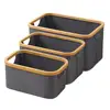 Morden Bamboo Frame Storage Basket Fabric Storage Cube Foldable Storage Basket With Capacity Stable Structure Organizing Toys 2