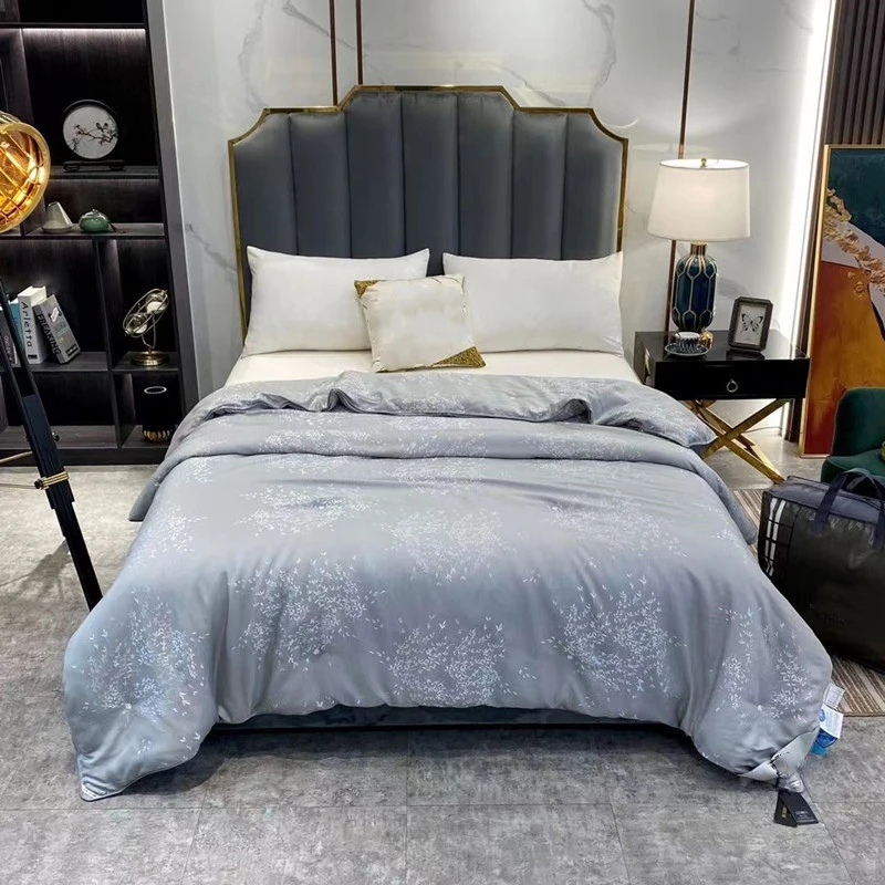 2kg Mulberry Silk Duvet Queen Size Jacquard Comforter Four Season Quilt