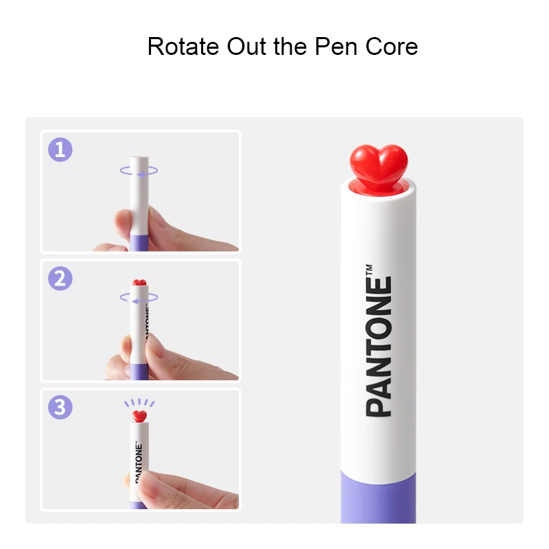 2pcs/Set KACO x PANTONE Annual Gel Pens Creative LOVE Rotate