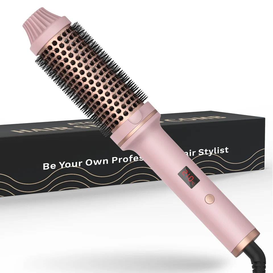 Ceramic Heated Round Brush For Hair Styling And Curling_voghion.com