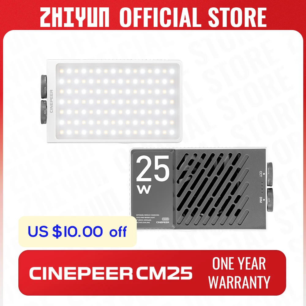 ZHIYUN CINEPEER CM25 25W Đèn Led Cầm Tay Bỏ Túi Đèn Video Bi Màu Chụp