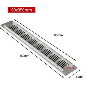 60 มม.ตู้เสื้อผ้าระบายอากาศ Grille อลูมิเนียมสี่เหลี่ยมผืนผ้าตู้ Air Vent Grille ระบายอากาศเฟอร์นิเจอร์อะไหล่ 6