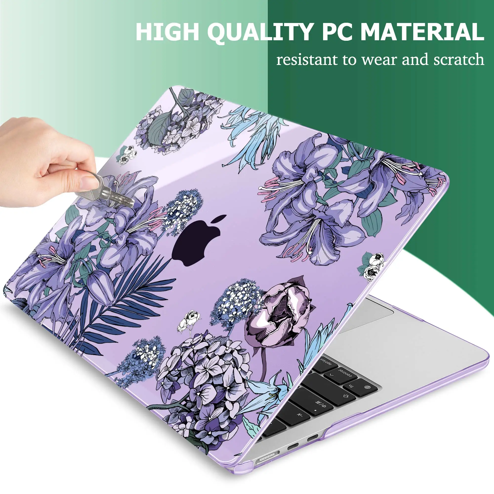Estojo de Impressão Flor Roxa para Macbook Retina m1 Air 13 15 A2681 A2941 m2 Pro 13 A2338 A2992 A2991 m3 14 16 Polegada 2023 - Imagem 4