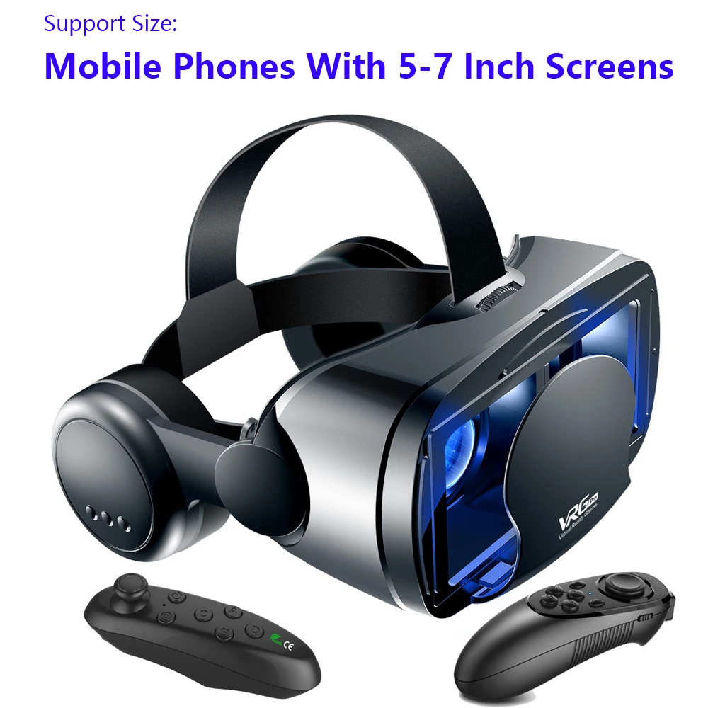 Realtà Virtuale 3D Vr Occhiali Cuffie Smart Helmet Smartphone Visione A Schermo Intero Obiettivo Grandangolare Con Controller Viar Binocolo