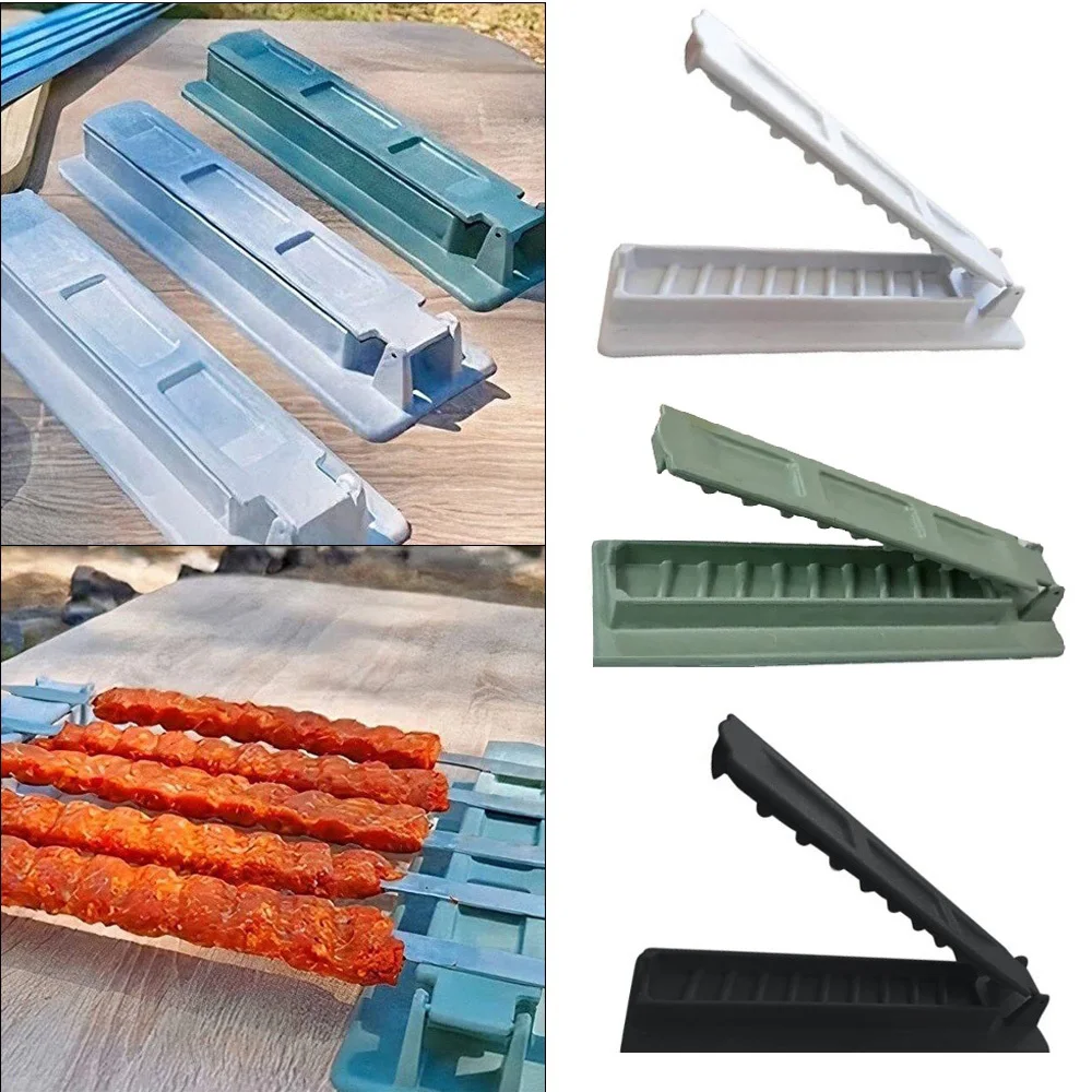 Kebab maker barbecue skewers bbq grilling accessories single row kebab maker bbq meat skewer machine kebab press maker reusable plastic bbq skewer preparation BBQ tools