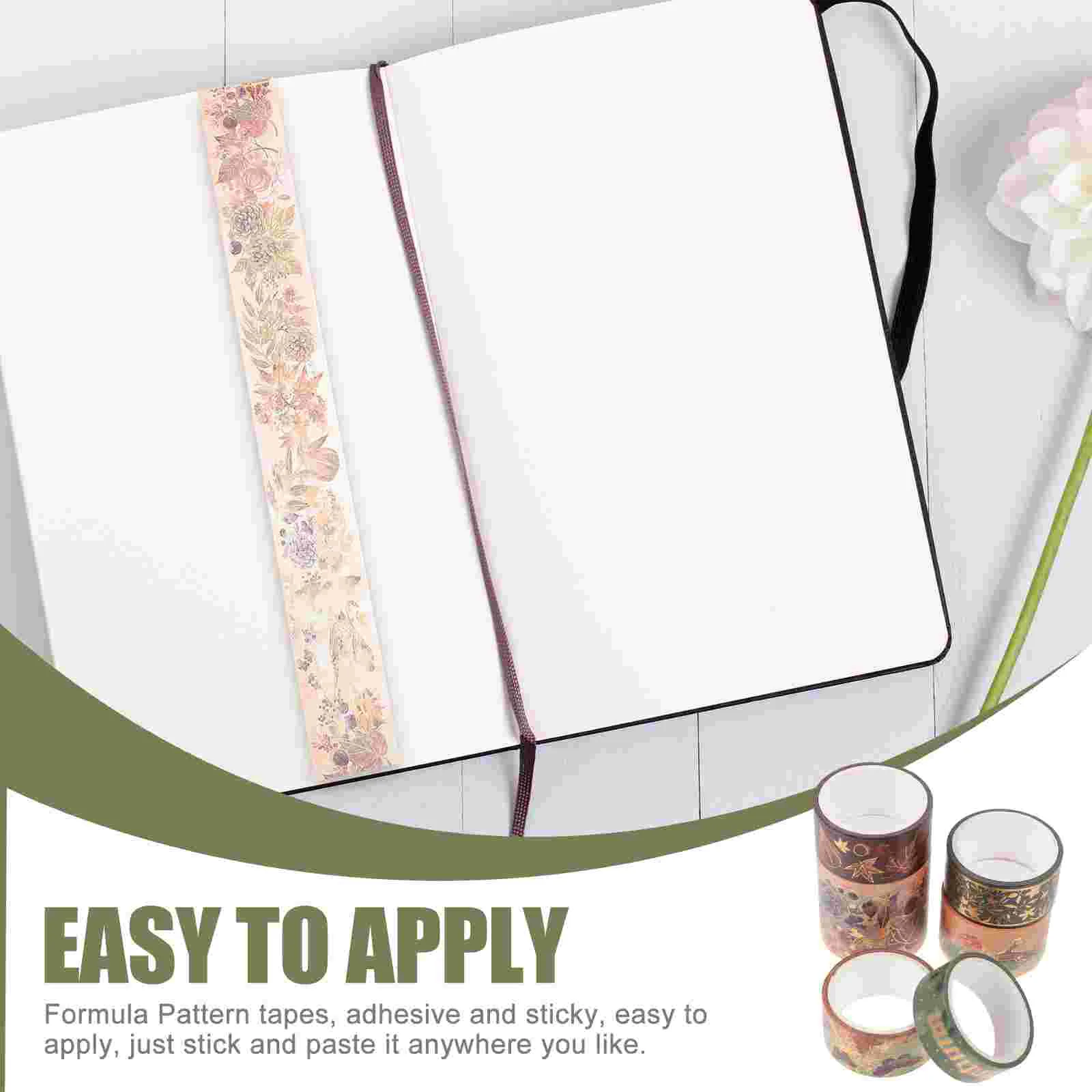 

6 рулонов бумажной клейкой ленты Washi, винтажная формула шаблона, самодельные ленты для дневника