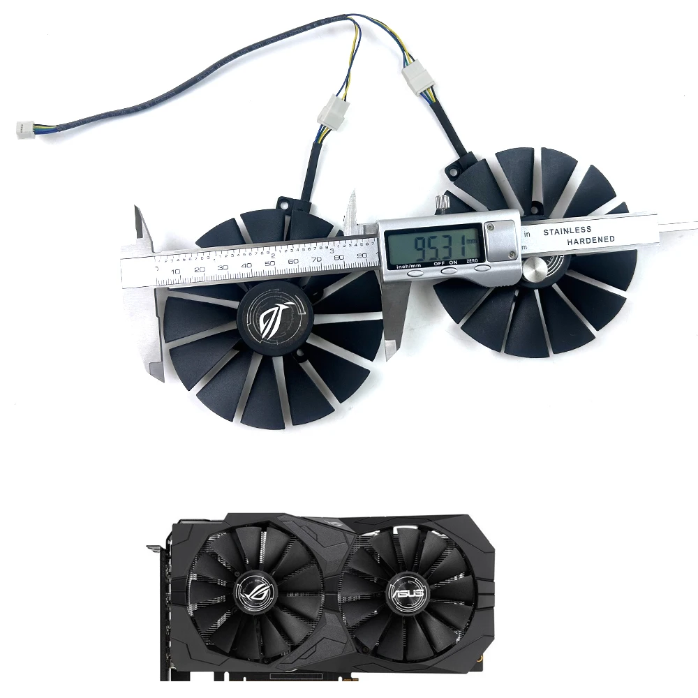 ASUS STRIX RX 470 580 570 GTX 1050Ti 1070Ti 1080Ti GTX980 게이밍 GPU 팬용 냉각 팬 95MM 4PIN T129215SM