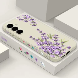 Elegant Purple Lavender Flower Lanyard Case - Galaxy S26+ (A752 Beige)