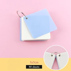 Compact Memo Pads with Blank Pages - Portable Study Notepads for Learning & Notetaking, 80 - Sheet Loose Leaf with Ring (Light Blue)